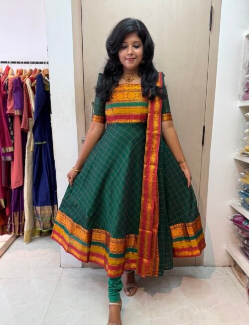 Rani Green Anarkali & Duppata