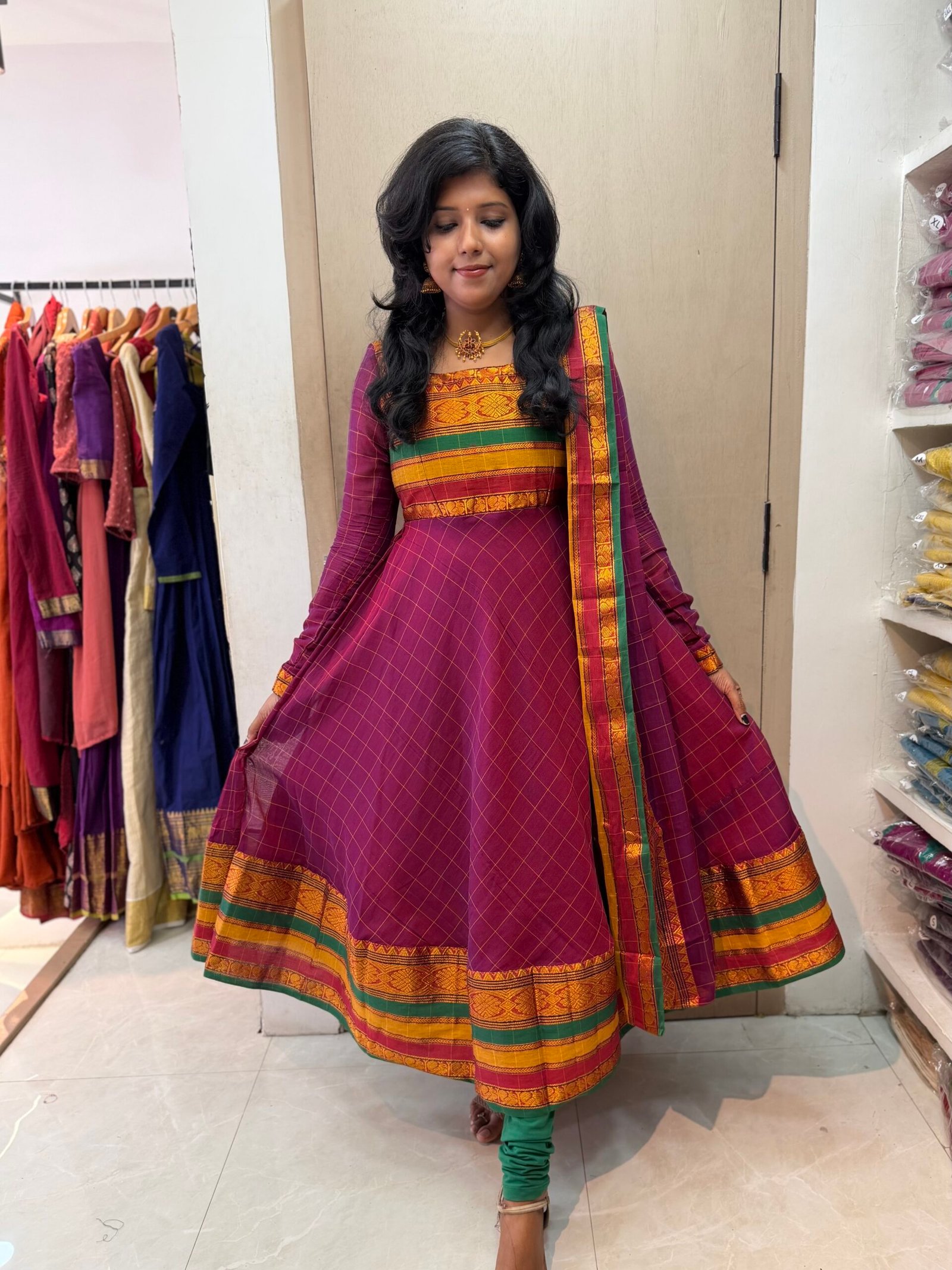 Rani Pink Anarkali & Duppata - Image 4