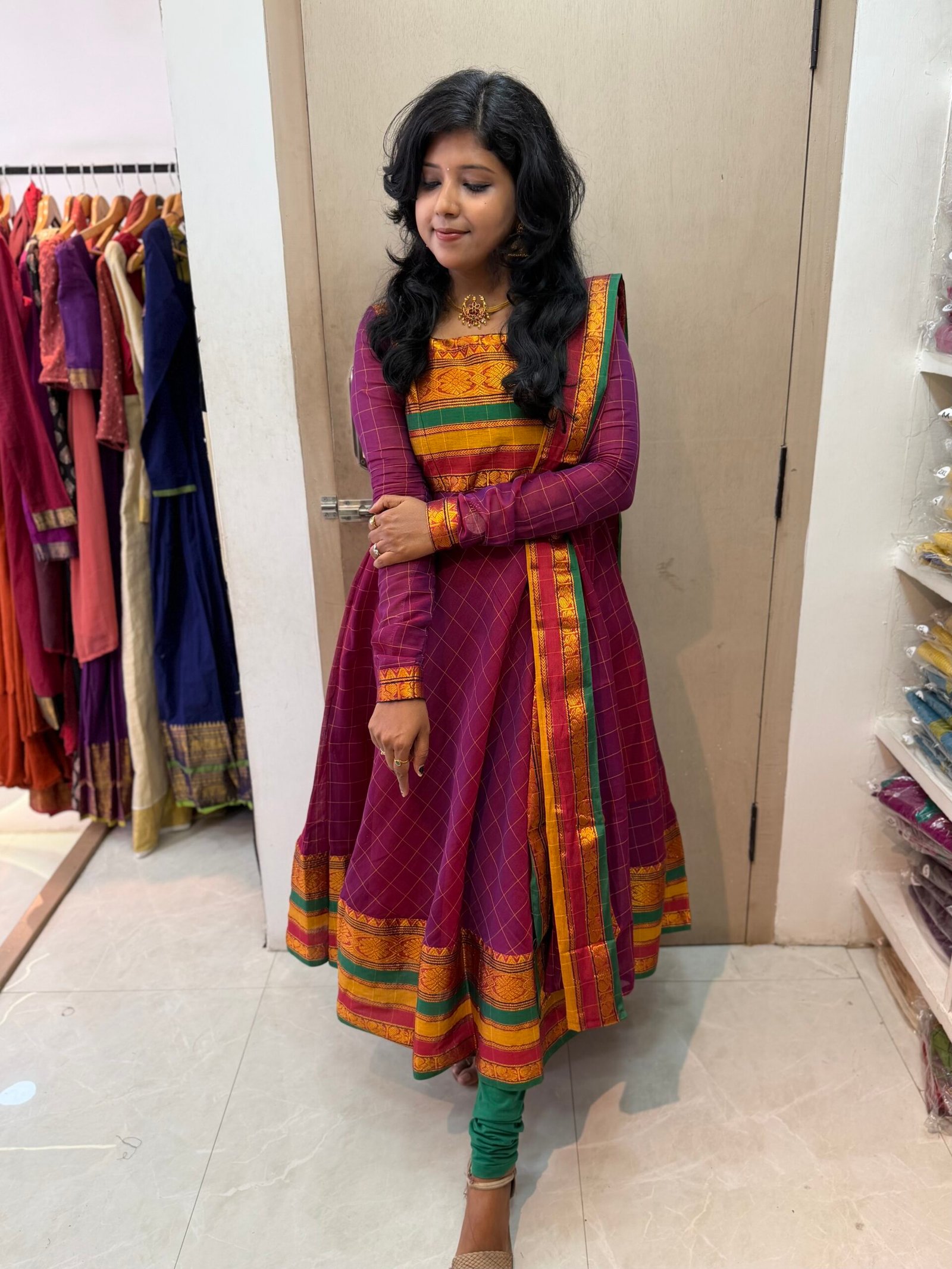 Rani Pink Anarkali & Duppata - Image 3